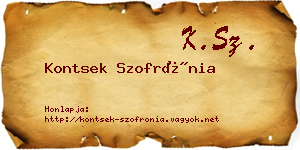Kontsek Szofrónia névjegykártya